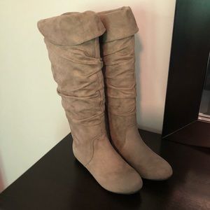 Faux suede boots